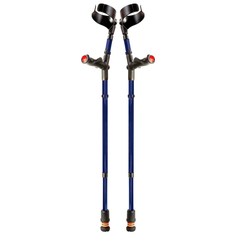 Flexyfoot Comfort Grip Double Adjustable Blue Crutches (Pair)